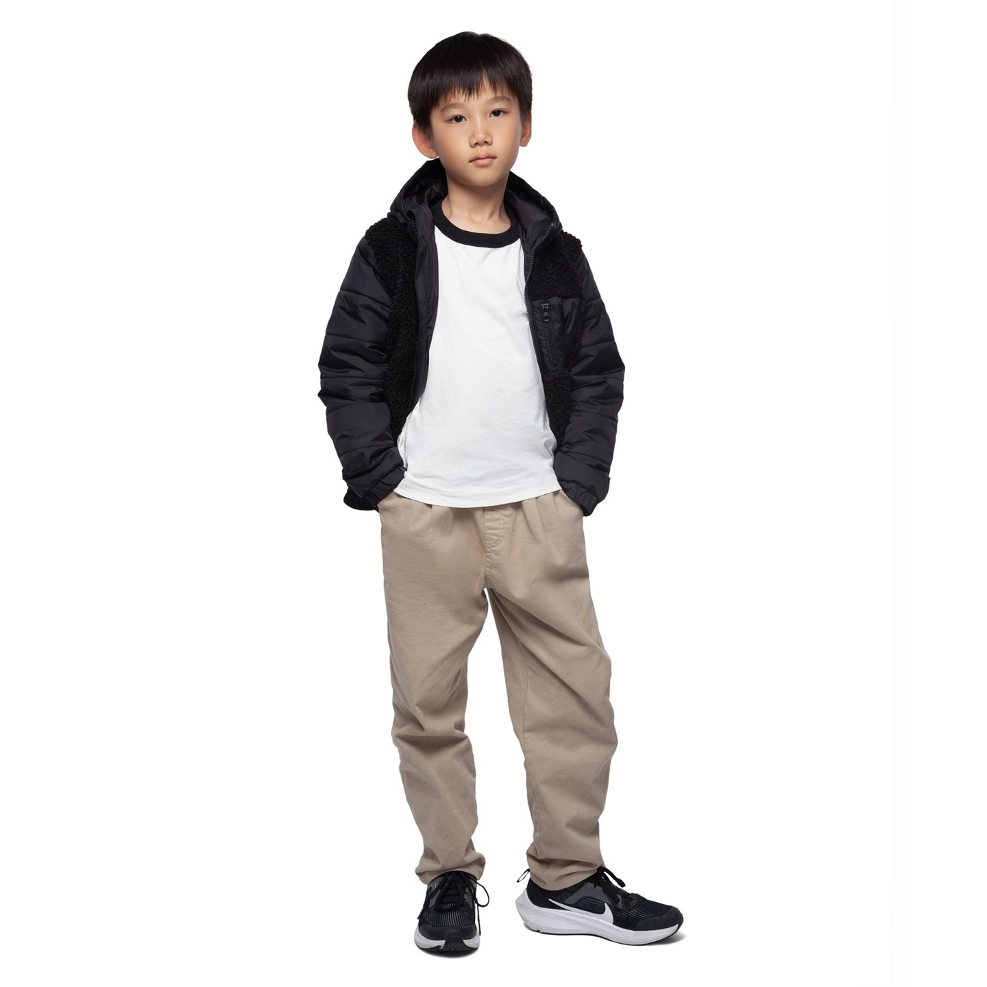 Куртка Rokka&Rolla High Pile Fleece Bomber Jacket-New Black, size 6-7 для мальчиков, цвет: Чёрный — фото 4