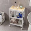 Costway 3 Tier Utility Rolling Cart Rolling Storage Cart with Detachable Tray Top - 4 of 4