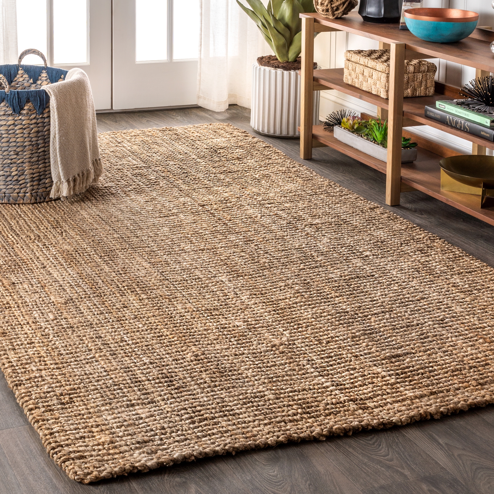 JONATHAN Y Pata Hand Woven Chunky Jute Natural 5 ft. x 8 ft. Area Rug, Thick, Textured Weave, Plant-Based
