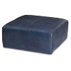 Poly & Bark Sequoia Ottoman Midnight Blue: Leather Upholstered, Padded Square Footrest, No Assembly Required - 3 of 4