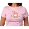 Sanrio My Melody Character Flower Design Short Sleeve Cropped T-Shirt - 2 of 3