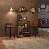 Acekool 3-Tier Wine Cabinet - Dark Wood Storage with Glass Holder - 2 of 4