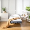 FurnitureR Folding Bed with 5-Inch Memory Foam Mattress – 75"x30" Narrow Twin Rollaway Bed Frame with Wheels, Fold Up, Sturdy Metal Construction - 2 of 4