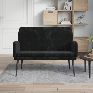 vidaXL Bench Black 42.5 in.x31.1 in.x31.1 in. Velvet - 1 of 4