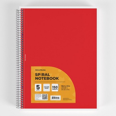 5 Subject Spiral Notebook - College Ruled, 150 Sheets (24 Packs)