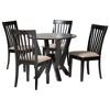 Baxton Studio Marian Modern Sand Fabric and Dark Brown Finished Wood 5-Piece Dining Set - 2 of 4