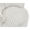 3D Honeycomb Polyester Plush Barrel Accent Chair with Wheels and Pillow Back - 3 of 4