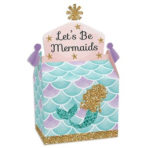 Big Dot of Happiness Let's Be Mermaids - Treat Box Party Favors - Baby Shower or Birthday Party Goodie Gable Boxes - Set of 12 - 1 of 4