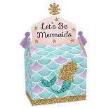 Big Dot of Happiness Let's Be Mermaids - Treat Box Party Favors - Baby Shower or Birthday Party Goodie Gable Boxes - Set of 12