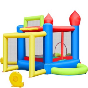 Yaheetech Inflatable Bounce House With Slide, Blue/Yellow - 1 of 4