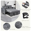 Kumasinova Velvet Futon Sofa Bed,3 in 1 Convertible Sleeper Sofa Bed with Toss Pillows,Pockets,Pull Out Couch for Living Room,Apartment,Office - 3 of 4