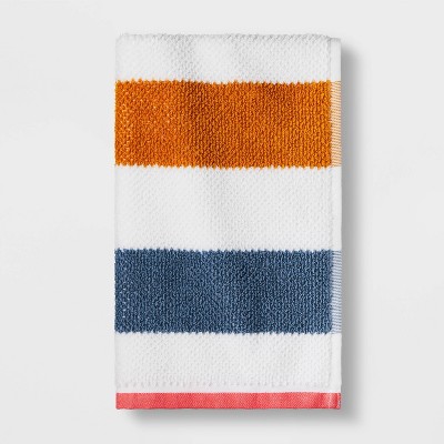 orange striped bath towels