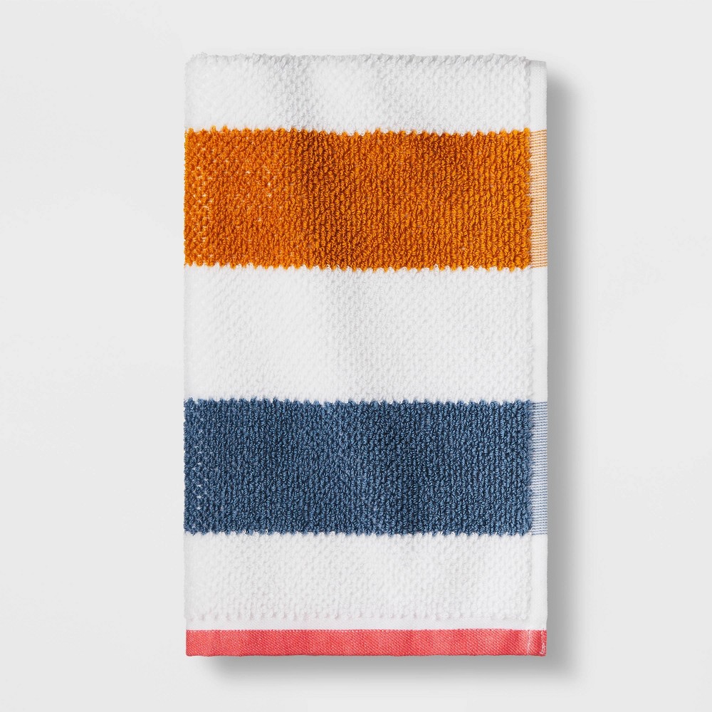 Photos - Towel Kids' Striped Hand  with SILVADUR™ Antimicrobial Technology - Pillowfort™: Terry Cotton, 26"x15"