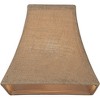 Springcrest Set of 2 Square Lamp Shades Natural Burlap Small 5.25" Top x 10" Bottom x 9" High Spider with Harp and Finial Fitting - 4 of 4