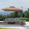 CLIHOME 11 Ft. Outdoor Roman Umbrella,with Double Top Vent,360 Degree Rotation & Heavy-Duty Aluminum Pole (Without Base) - 3 of 4