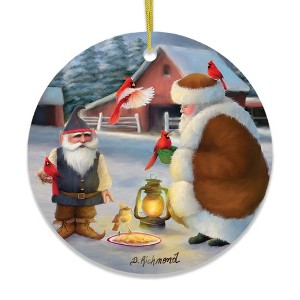 Santa's Cardinals Folksy Christmas Ornament| OrnamentallyYou - 1 of 4