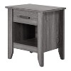 HomeStock Grey Nightstand 24x21x18 Contemporary Compact Bedside Table with Smooth Finish, Storage Space and Sleek Modern Design - 2 of 4