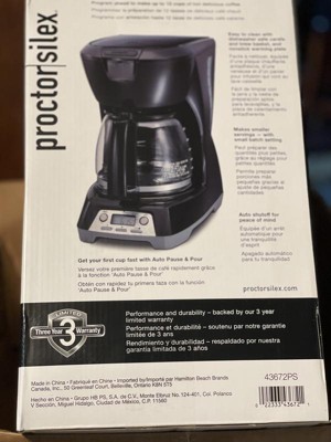 Proctor-Silex Commercial 43672PS 12 Cup Coffee Maker w/ Prog Clock Black 2  Per Case Price Per Each