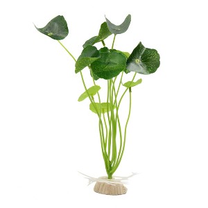 Unique Bargains Plastic Grass Aquarium Fish Tank Decor  Plant Ornament w Ceramic Base Green - 1 of 3