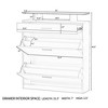 Slim Entryway Organizer with 2 Flip Drawers, Tempered Glass Top Shoe Storage Cabinet with Drawer, Free Standing Shoe Rack with LED Light for Hallway - 3 of 4
