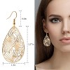 14K Gold Plated Ginkgo Leaf Earrings: Delicate Teardrop Filigree Dangle Earrings for Women - 3 of 4