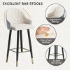POVISON 30'' Modern Leather Bar Height Stools Set of 2, Upholstered Bar Chairs for Kitchen Island, Blue - 4 of 4