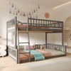 NicBex Full XL Over Queen Bunk Bed with Safety Guardrails,Loft Bed with Ladder and Detachable Design for Bedroom,Walnut/Gray - 2 of 4