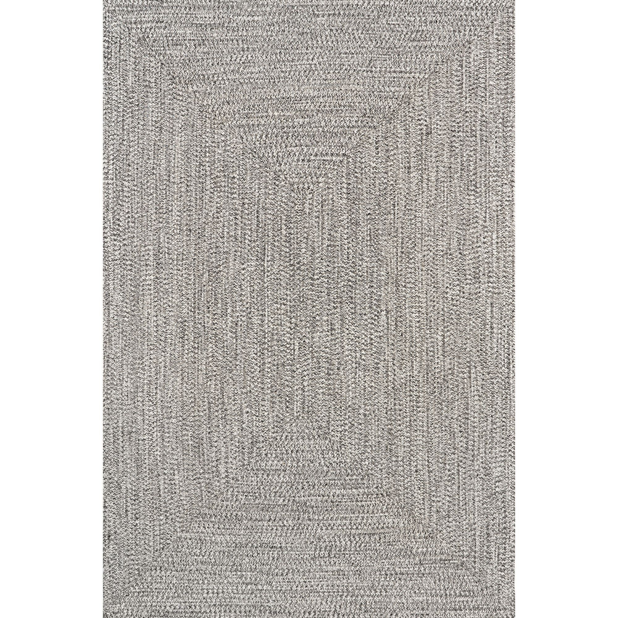 Nuloom Wynn Solid 5x8 Indoor/Outdoor Area Rug for Living Room Patio Deck Front Porch Kitchen, Salt And Pepper/White