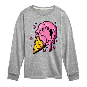 Boys' - Instant Message - Hot Weather & Melting Ice Cream Long Sleeve Graphic T-Shirt - 1 of 4