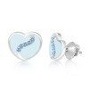 Chanteur Hypoallergenic Kids Jewelry Accessories Heart Swirl CZ White Gold Palladium Plating Stud Earrings Surgical Titanium Posts - 2 of 4