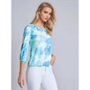Jones New York Puff Sleeve Printed Moss Crepe Top - 2 of 3