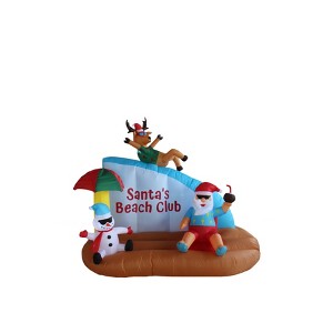 A Holiday Company 8ft Tall Santa's Beach Club with Shimmer Light, 6 ft Tall, Multi - 1 of 4