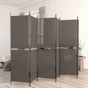 vidaXL 6-Panel Room Divider, Anthracite - 118.1"x78.7", Fabric and Iron Construction, Foldable Design for Easy Storage, Ideal for Home and Office Use - 1 of 4