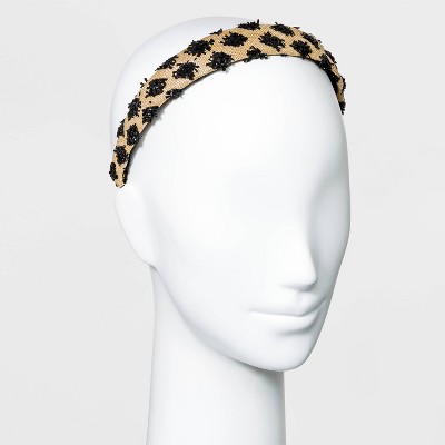 Raffia with Fringe Detail Headband - A New Day™ Black