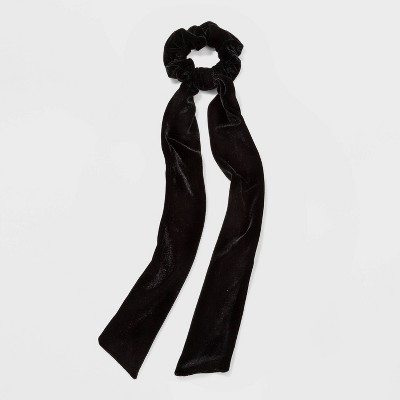 Long Velvet Tail Twister Hair Elastic - Wild Fable™ Black