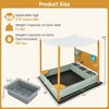 Costway Kids Sandbox with Sand Wall Detachable Canopy Bottom Liner Water Bucket Outdoor - 3 of 4