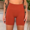 Anna-Kaci Active Women's High-Waisted Seamless Biker Shorts Ribbed Compression Yoga Workout Shorts for Fitness and Running - 2 of 4