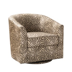 Liria Wooden Upholstered Barrel Chair for Livingroom with Metal Swivel Base| ART OF LIVING DESIGNS - 1 of 4