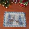 Unique Bargains Christmas Place Mats Flax Light Blue White 11.8"x17.7" 2 Pcs - 2 of 4