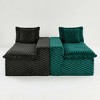 120" Color-Block Turtle Velvet Sofa with Ergonomic Backrests & High-Density Cushions - 2 of 4