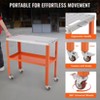 Welding Table 36"x18", 1200lbs Load Capacity Steel Welding Workbench Table on Wheels, with Braking Lockable Casters, Tool Slots, Fixture Holes - 4 of 4