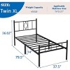 XL Single 14-Inch Metal Bed Frame with Iron Headboard, Storage, No Box Spring, Black - 3 of 3