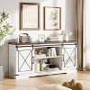 Farmhouse TV Stand for TV Up to 65 Inches, Entertainment Center with Sliding Barn Doors, TV Media Storage Console Table and Furniture - 4 of 4