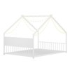 SEVOBAL Kids Furniture House Bed Full Size Roof with Metal Slats Legs and No Box Spring Needed for Kids and Young Teens, White, 77.17"*14.96"*4.53" - 4 of 4