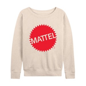 Women's - Mattel - Mattel Original Logo Lightweight French Terry Wide Neck Long Sleeve Shirt - 1 of 4