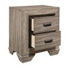 NicBex Nightstand with 2 Drawers,1pc Side Table with Black Cup Pulls  and Brown Finish,23.5 inch Bedside Table for Bedroom,Living Room,Brown/Gray - 4 of 4