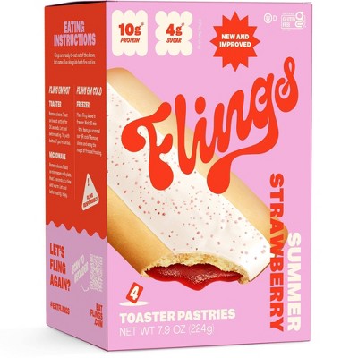 Flings Strawberry High Protein Keto Toaster Pastries - 8.3oz / 4ct