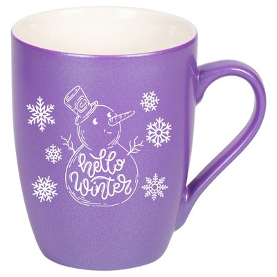 Elanze Designs Hello Winter Passion Purple 10 ounce New Bone China Coffee Cup Mug