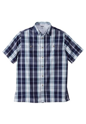 KingSize Short-Sleeve Plaid Sport Shirt