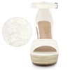Allegra K Women's Lace Platform Espadrilles Wedge Sandals - 3 of 4